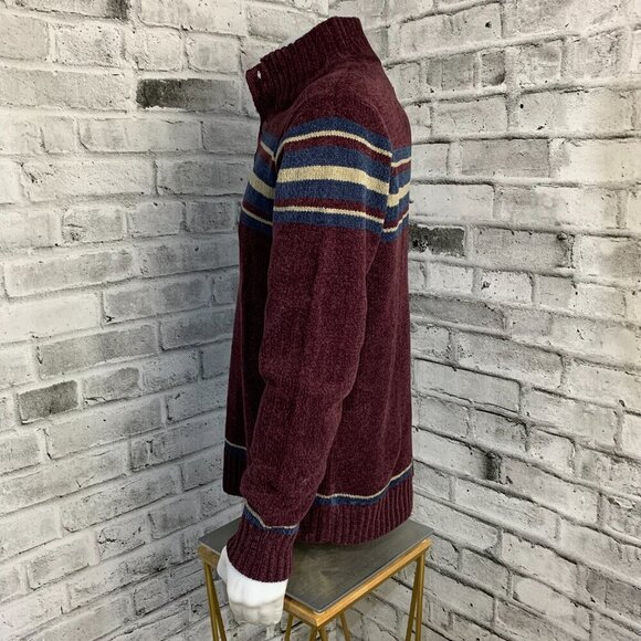 Vintage Denver Hayes Classic Fit 1/4 Button Burgundy Dad Sweater - Picture 5 of 11